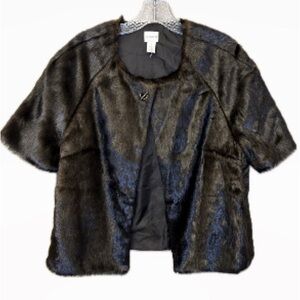 Chico’s Short Sleeve Faux Fur Jacket Chico’s Size 1 (M)